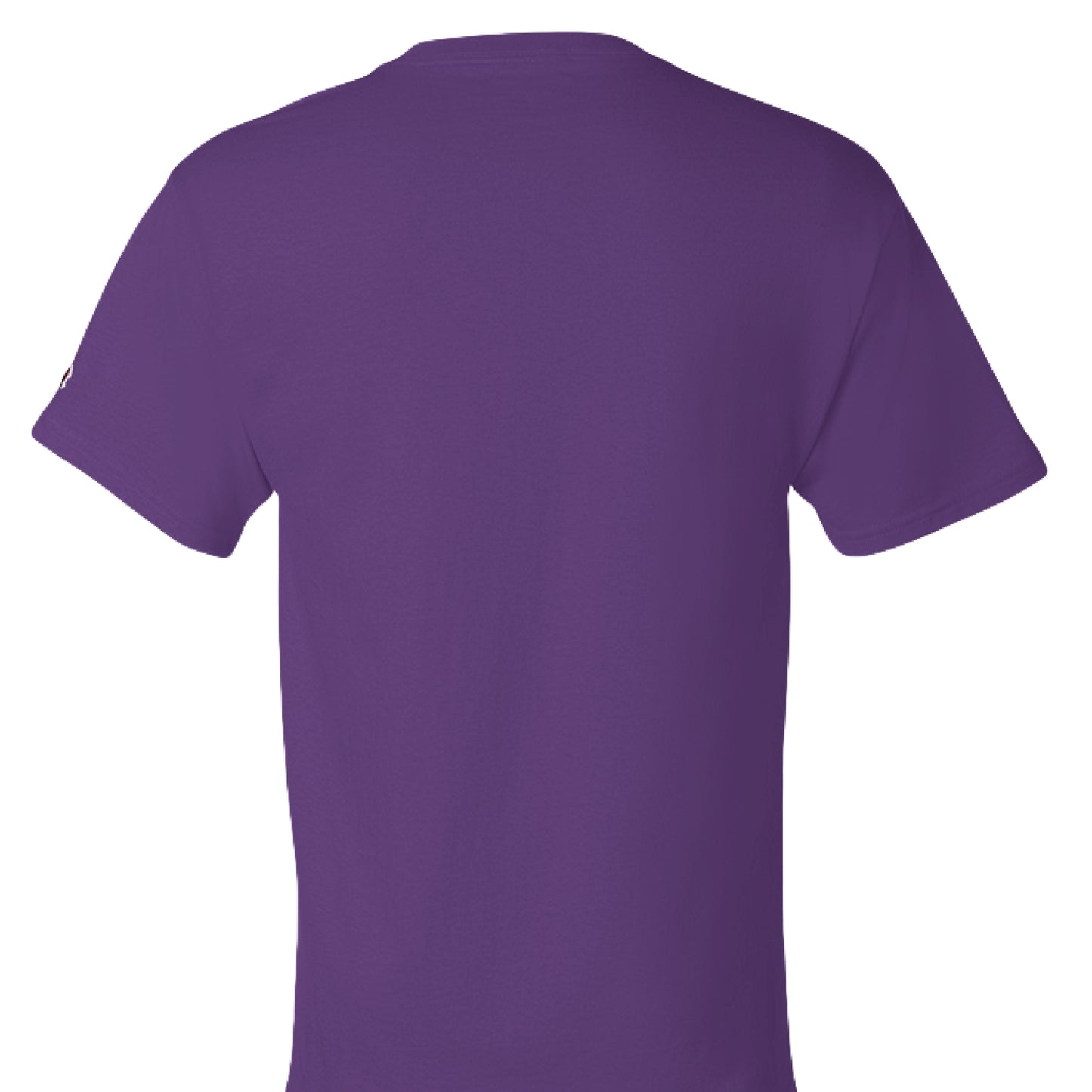 PURPLE - BACK Rep your motivation with the Showup Showout Champion T-shirt. Premium 100% cotton inspirational tee perfect for those who chase their dreams. Classic fit with Champion quality. Show up, show out!