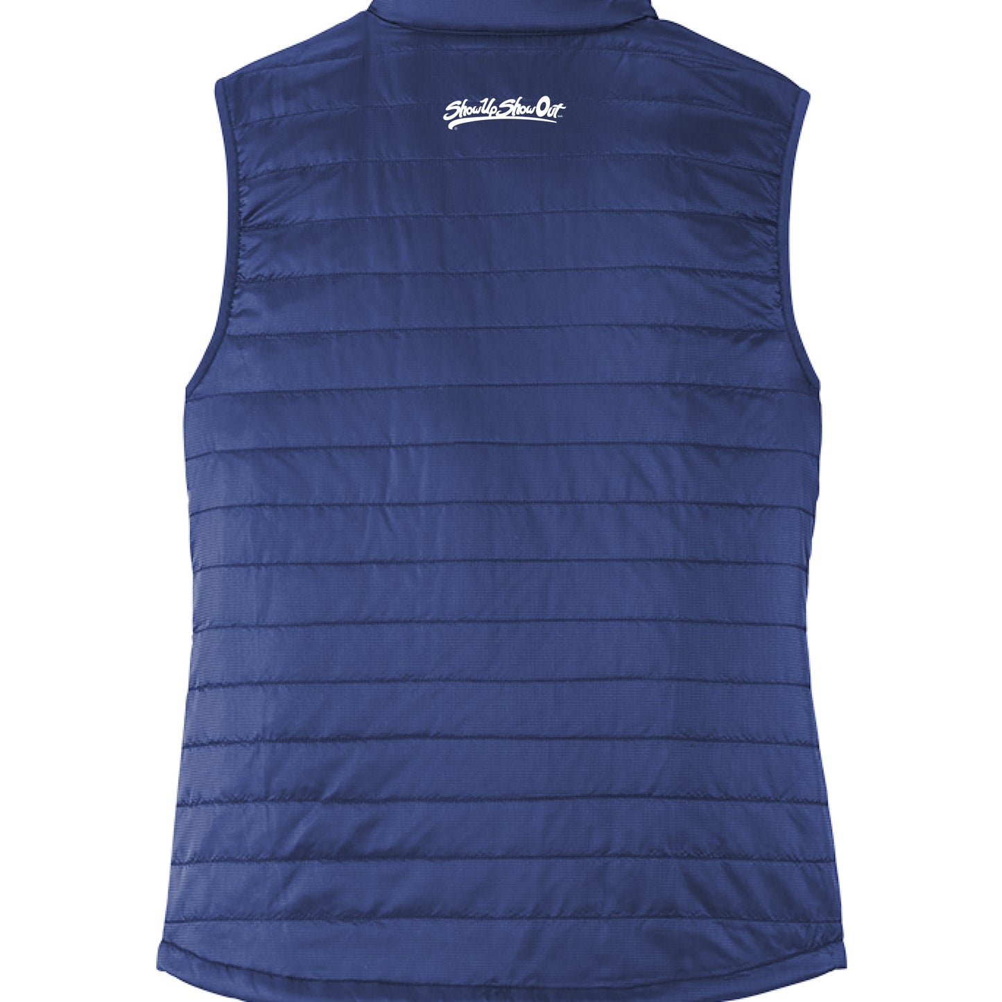 Showup Showout Champion Crewneck Sweatshirt with motivational streetwear design Cobalt Blue - BACK
