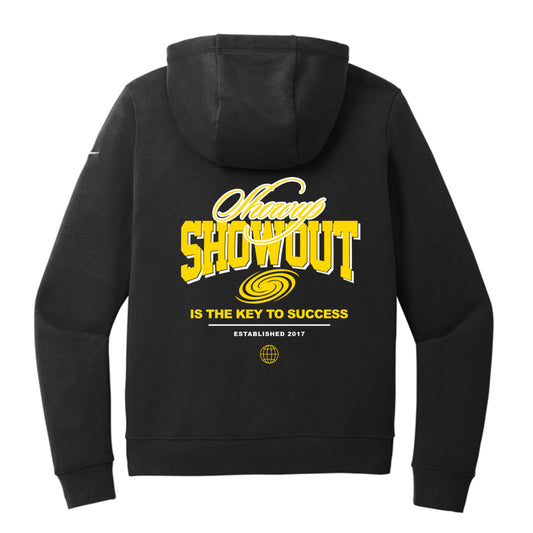 Black - BACK Showup Showout Ladies Nike Hoodie in black with inspirational streetwear design